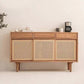 Simple Style Rattan Doors Cupboard Wood 32-inch Height Kitchen Sideboard for Dining Room Clearhalo 'buffet_sideboard' 'Buffets & Sideboards' 'furn' 'furn_buffet_sideboard' 'Furniture' 'furniture_buffet_sideboard' 'Kitchen & Dining Furniture' 1200x1200_7e01b4a8-596f-4689-8011-6353093764f8