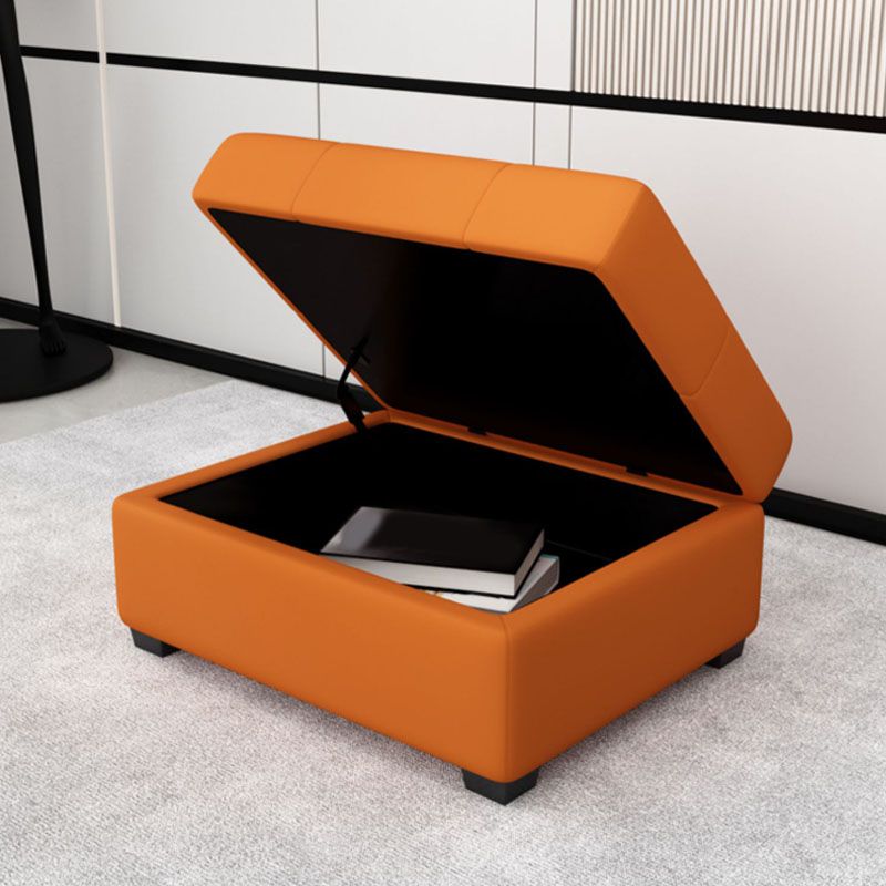 Modern Storage Ottomans Rectangle Leather Storage Ottomans with Legs Clearhalo 'furn' 'furn_ottomans_poufs' 'Furniture' 'Living Room Furniture' 'Ottomans & Poufs' 'ottomans_poufs' 1200x1200_7e020d02-4ad8-4617-b84a-268a2e7f54c0