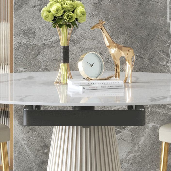 Sintered Stone Top Round Table for Restaurant Luxury White Dining Table with Pedestal Base Clearhalo ' dining_table' 'Dining Tables & Seating' 'Dining Tables' 'furn' 'furn_dining_table' 'Furniture' 'furniture_dining_table' 'Kitchen & Dining Furniture' 'kitchen&dining_furn' 'kitchen' 'kitchen_dining_table' 1200x1200_7e042e22-678e-42b8-b8c1-936b6bdd0016