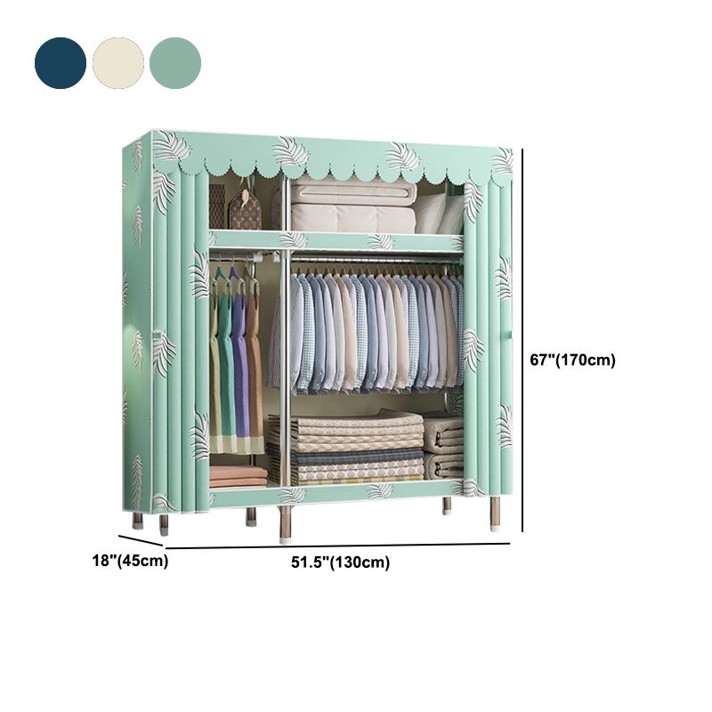 Contemporary Style Wardrobe Metal 1 Door Wardrobe Closet With Shelves