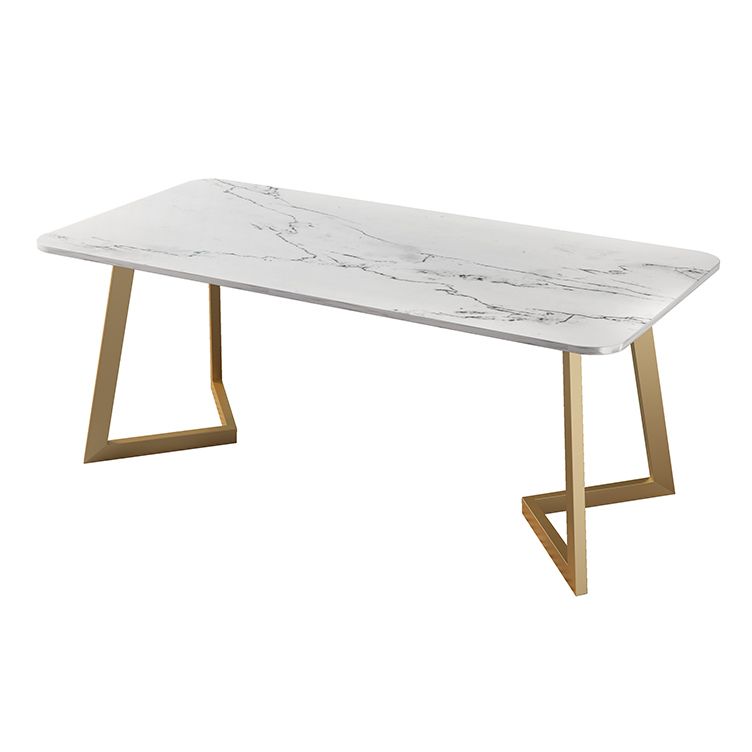 Metal Traditional Luxury Rectangle Indoor Table Sintered Stone Table with Sled Base Clearhalo ' dining_table' 'Dining Tables & Seating' 'Dining Tables' 'furn' 'furn_dining_table' 'Furniture' 'furniture_dining_table' 'Kitchen & Dining Furniture' 'kitchen&dining_furn' 'kitchen' 'kitchen_dining_table' 1200x1200_7e046d71-ac57-4e33-ae6e-e255c8f571cc