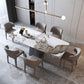 Modern Style Rectangle Dining Table Sintered Stone Pedestal Dining Table for Home Use Clearhalo ' dining_table' 'Dining Tables & Seating' 'Dining Tables' 'furn' 'furn_dining_table' 'Furniture' 'furniture_dining_table' 'Kitchen & Dining Furniture' 'kitchen&dining_furn' 'kitchen' 'kitchen_dining_table' 1200x1200_7e04e6a7-96f5-4475-8d8e-1c5d8145d61b