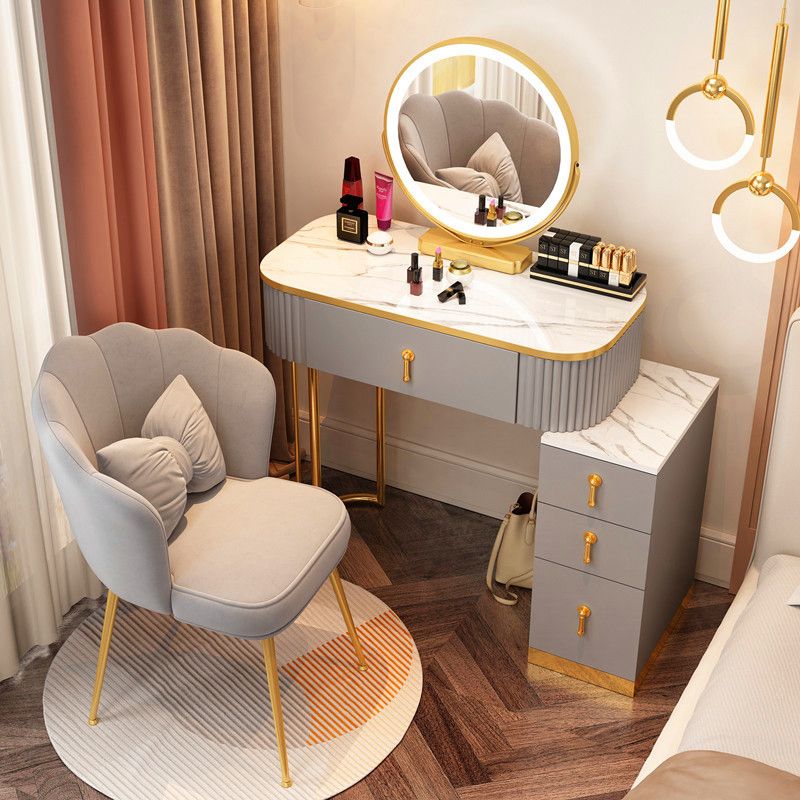 Glam Wood maquillador tocador de tocador escritorio de tocador de maquillaje con cajón