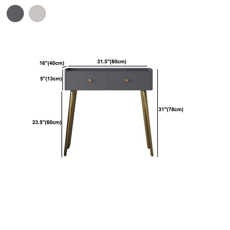 Tavolo da trucco rettangolare Top Vanity - Tavolo da trucco bianco/grigio alto 30,7 "