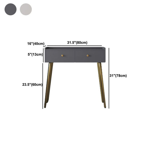 Tavolo da trucco rettangolare Top Vanity - Tavolo da trucco bianco/grigio alto 30,7 "