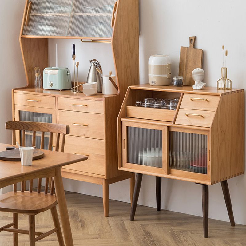 Modern Sliding Doors Sideboard 2 Drawers Sideboard Buffet Table 17" W X 39" H Clearhalo 'buffet_sideboard' 'Buffets & Sideboards' 'furn' 'furn_buffet_sideboard' 'Furniture' 'Kitchen & Dining Furniture' 1200x1200_7e087986-d1e4-4ca3-8cea-b56827960ba0