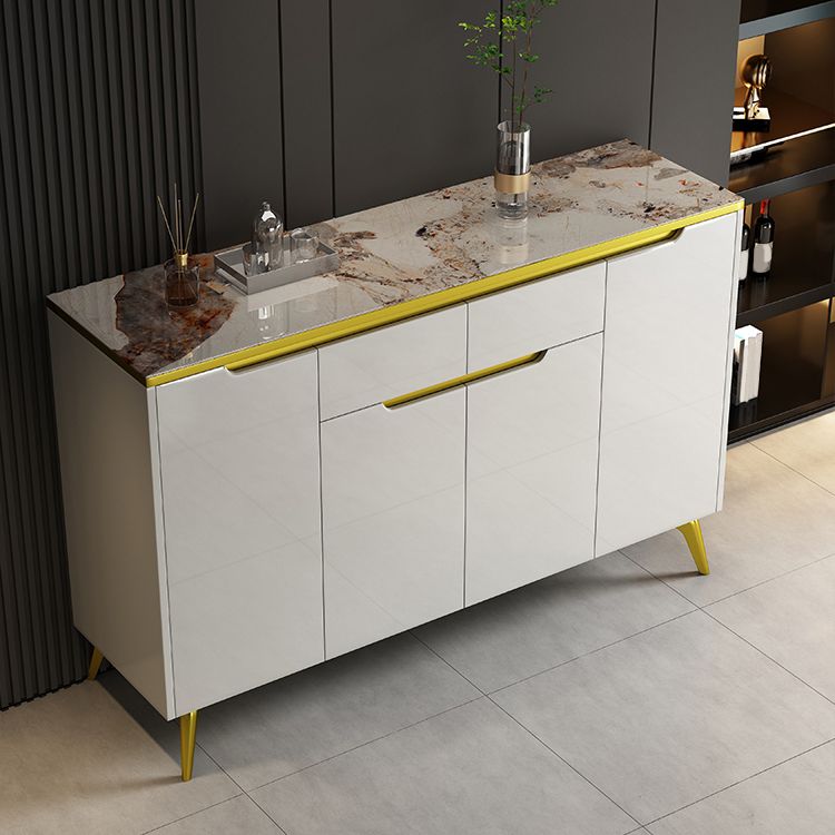Credenza a buffet a buffet a buffet in pietra con cassetti e armadi
