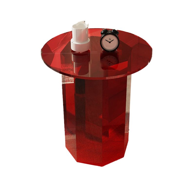 Contemporary Accent Side Table Pedestal Acrylic Round Living Room End Table Clearhalo 'Coffee & Accent Tables' 'End & Side Tables' 'end_side_tables' 'furn' 'furn_end_side_tables' 'Furniture' 'Living Room Furniture' 1200x1200_7e0bedfa-c6c4-4ab0-849e-67a23194aa59