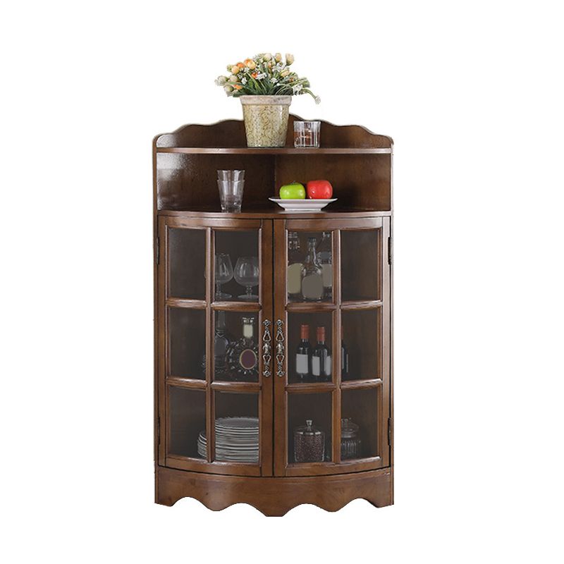 Mid-Century Modern Corner Accent Cabinet Rubberwood Cabinet With Doors Clearhalo 'Cabinets & Chests' 'cabinets_chests' 'furn' 'furn_cabinets_chests' 'Furniture' 'Living Room Furniture' 1200x1200_7e0cbda0-7867-43b2-94cf-fe322e58ff62