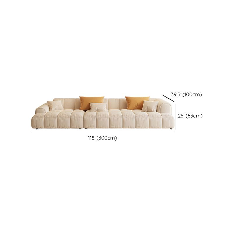 Scandinavian Wood Frame Recessed Arm Sofa in White for Living Room Clearhalo 'furn' 'furn_sofas' 'Furniture' 'Living Room Furniture' 'Sofa' 'sofas' 1200x1200_7e0da344-2bbd-4beb-965e-2db416ed5d18