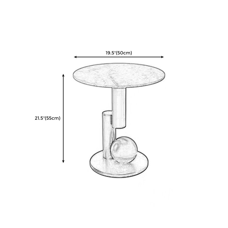 Style de style moderne Metal Top Slate Grey / Black Gold / White Round Table ronde
