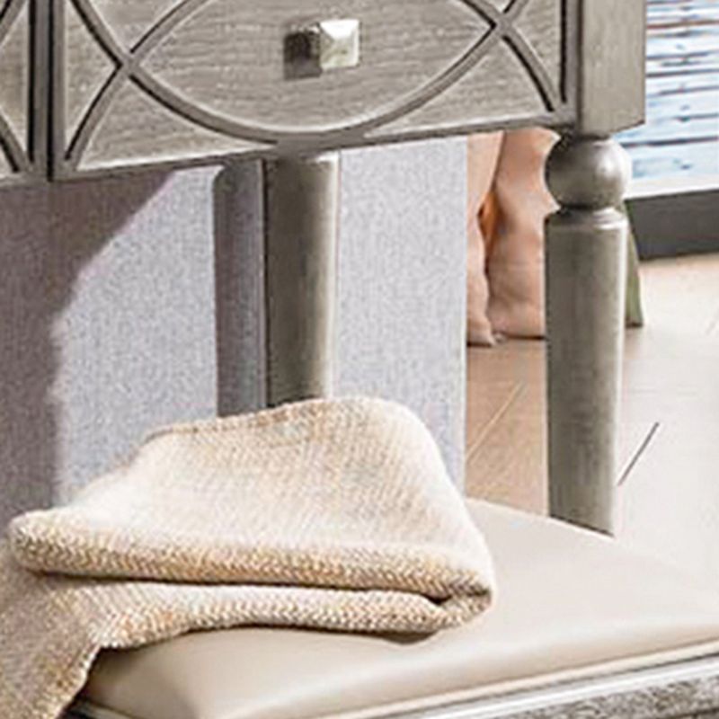 Eiken ijdelheid set met ontlasting grijze ijdelheid met lade en spiegel