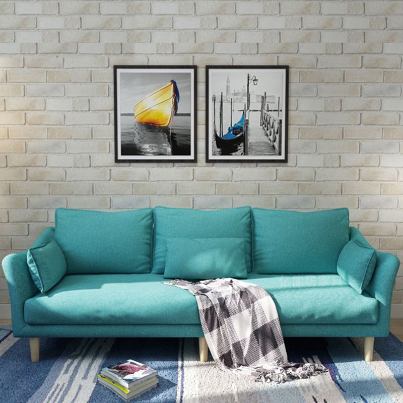 Sofa with 3 Pillows 3 Seater Hair Pin Legs Sofa for Bonus Room Clearhalo 'furn' 'furn_sofas' 'Furniture' 'furniture_sofas' 'kitchen' 'kitchen_sofas' 'Living Room Furniture' 'Sofa' 'sofas' 1200x1200_7e10463c-897b-46a6-a10c-e2a7b61e4c20