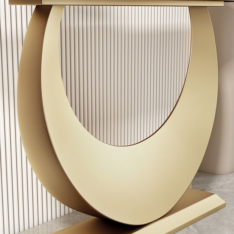 Tavolo di accento di mezza luna di pietra moderna da 31,5 "tavolo da console alta per Hall