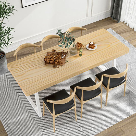 1/5/7 Pcs Metal Contemporary Dining Set with Rectangle Table and Wooden Chairs Dinette Set Clearhalo 'Dining Room Sets' 'Dining Tables & Seating' 'dining_room_set' 'furn' 'furn_dining_room_set' 'Furniture' 'furniture_dining_room_set' 'Kitchen & Dining Furniture' 'kitchen&dining_furn' 'kitchen' 1200x1200_7e11381c-1737-4546-9307-3c2b280347e1