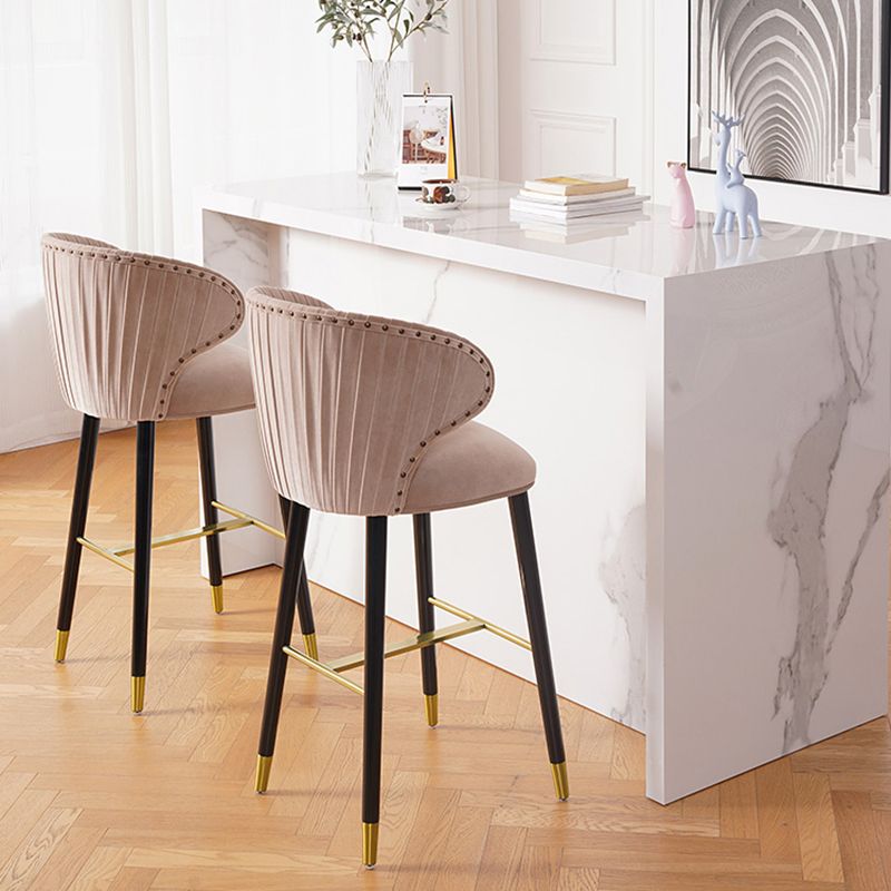 Glam Backrest Bar Stool Upholstered Counter Stool for Bristol with Wooden Legs Clearhalo 'Bar Furniture' 'Bar Stools' 'bar_stools' 'furn' 'furn_bar_stools' 'Furniture' 'Kitchen & Dining Furniture' 1200x1200_7e11e75c-95ee-406a-8743-8ba85cf54590