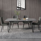 Industrial Style Dining Table Rectangle Sintered Stone 4 Legs Table with Black Frame Clearhalo ' dining_table' 'Dining Tables & Seating' 'Dining Tables' 'furn' 'furn_dining_table' 'Furniture' 'furniture_dining_table' 'Kitchen & Dining Furniture' 'kitchen&dining_furn' 'kitchen' 'kitchen_dining_table' 1200x1200_7e11ea61-eb98-4b71-9d45-d074406117d9