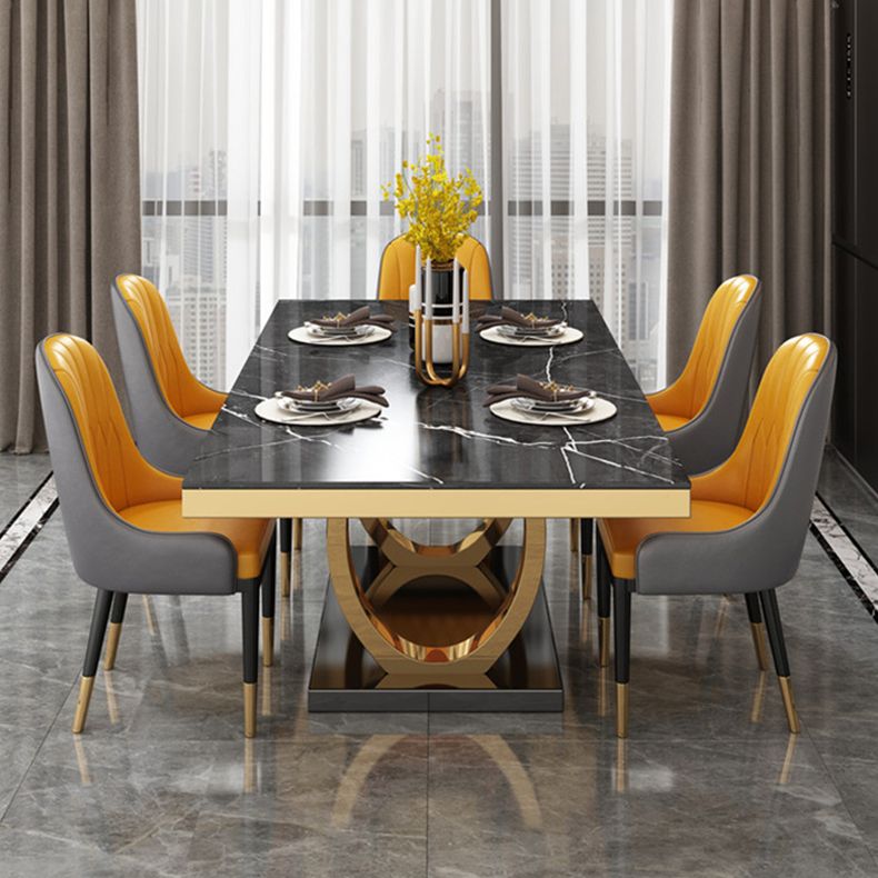 Traditional Luxury Marble Dining Table Rectangle Table with Gold Stainless Steel Pedestal Clearhalo ' dining_table' 'Dining Tables & Seating' 'Dining Tables' 'furn' 'furn_dining_table' 'Furniture' 'furniture_dining_table' 'Kitchen & Dining Furniture' 'kitchen&dining_furn' 'kitchen' 'kitchen_dining_table' 1200x1200_7e122b78-c930-42a5-b412-1bc1a3a265b8