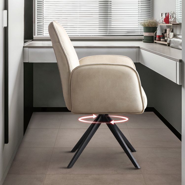 Contemporary Design Faux Leather Dining Chairs Solid Back Arm Side Chairs for Home Clearhalo ' kitchen&dining_furn' 'Dining Chairs' 'Dining Tables & Seating' 'dining_chair' 'furn' 'furn_dining_chair' 'Furniture' 'furniture_dining_chair' 'Kitchen & Dining Furniture' 'kitchen' 1200x1200_7e125228-e358-456e-b119-c86bdbb59e22