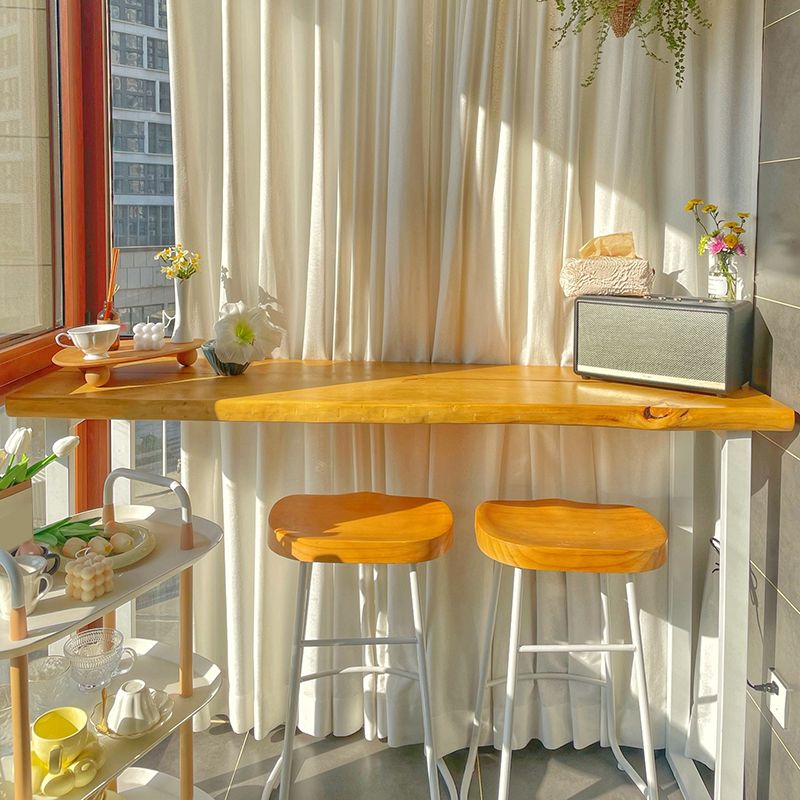 Contemporary Indoor Bar Dining Table Rectangle Wood Top Bar Table Clearhalo 'Bar Furniture' 'Bar Tables' 'bar_tables' 'furn' 'furn_bar_tables' 'Furniture' 'Kitchen & Dining Furniture' 1200x1200_7e12ff06-794f-4025-a2c7-9545880fa852