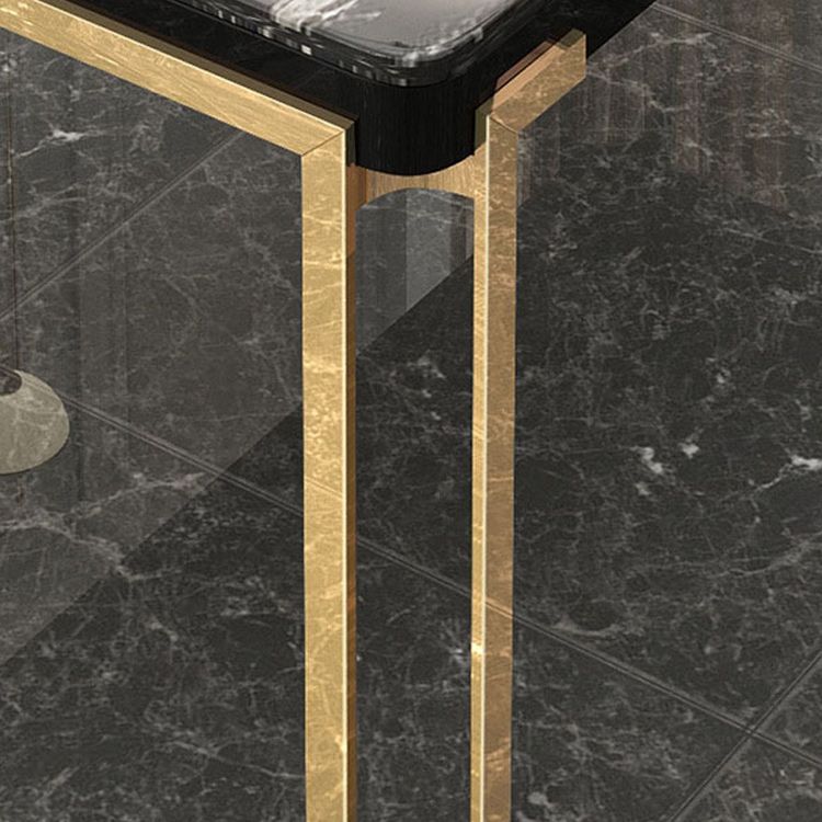 Stone Top Dining Table Traditional Luxury Rectangle Table with 4 Legs