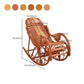 Chaise à bascule traditionnelle en bois massif en osier en osier fauteuil inclinable pour le salon