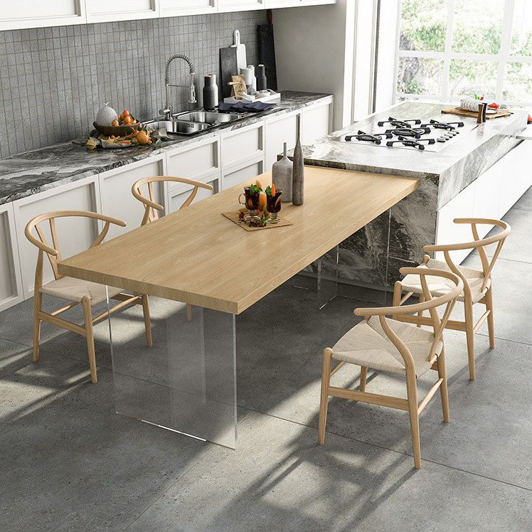 Massivholz Doppelpodesttisch Rechteck moderner Esszimmer Küchentisch