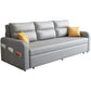 Modern Faux Leather Sleeper Upholstered Square Arms Sofa Bed in Gray