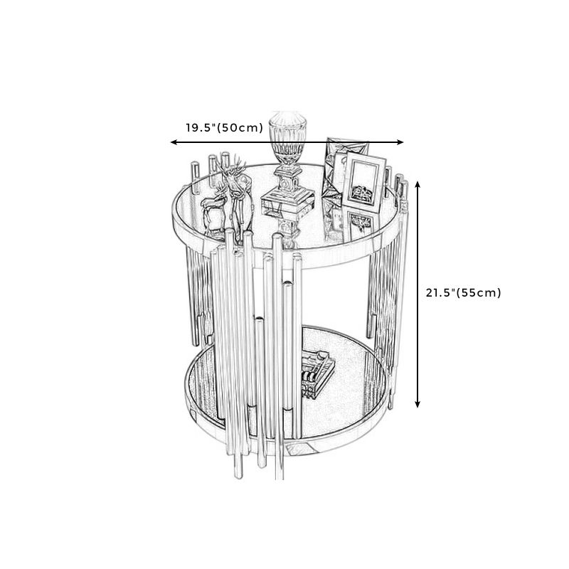 Round Stone Top Side End Table Frame Sofa Side End Table for Living Room Clearhalo 'Coffee & Accent Tables' 'End & Side Tables' 'end_side_table' 'end_side_tables' 'furn' 'furn_end_side_tables' 'Furniture' 'furniture_end_side_table' 'Living Room Furniture' 1200x1200_7e16c665-79d6-4730-80a2-8bbfbc74476a