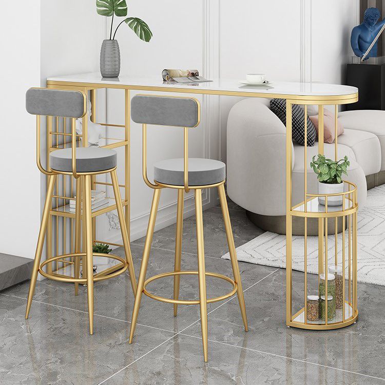 Specialty Stone Top Bar Table with Storage Base Contemporary Pub Table Clearhalo 'Bar Furniture' 'Bar Tables' 'bar_tables' 'furn' 'furn_bar_tables' 'Furniture' 'Kitchen & Dining Furniture' 1200x1200_7e16f5ce-784c-4ad3-8217-8d783b3680bf