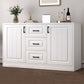 Contemporary White Wooden Accent Cabinet with Doors and Drawers Clearhalo 'Cabinets & Chests' 'cabinets_chests' 'furn' 'furn_cabinets_chests' 'Furniture' 'Living Room Furniture' 1200x1200_7e1722b3-5b23-4dee-bae2-17267f2ea4c4
