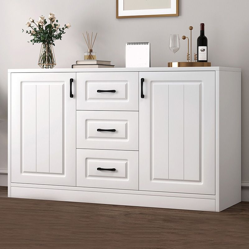 Contemporary White Wooden Accent Cabinet with Doors and Drawers Clearhalo 'Cabinets & Chests' 'cabinets_chests' 'furn' 'furn_cabinets_chests' 'Furniture' 'Living Room Furniture' 1200x1200_7e1722b3-5b23-4dee-bae2-17267f2ea4c4