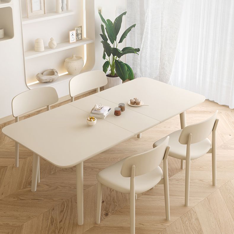 White Rectangle Dining Room Table Modern Dinner Room Kitchen Table Clearhalo 'Dining Tables & Seating' 'Dining Tables' 'dining_table' 'furn' 'furn_dining_table' 'Furniture' 'Kitchen & Dining Furniture' 1200x1200_7e174336-b8f3-4983-b9c1-f360c2f820d6