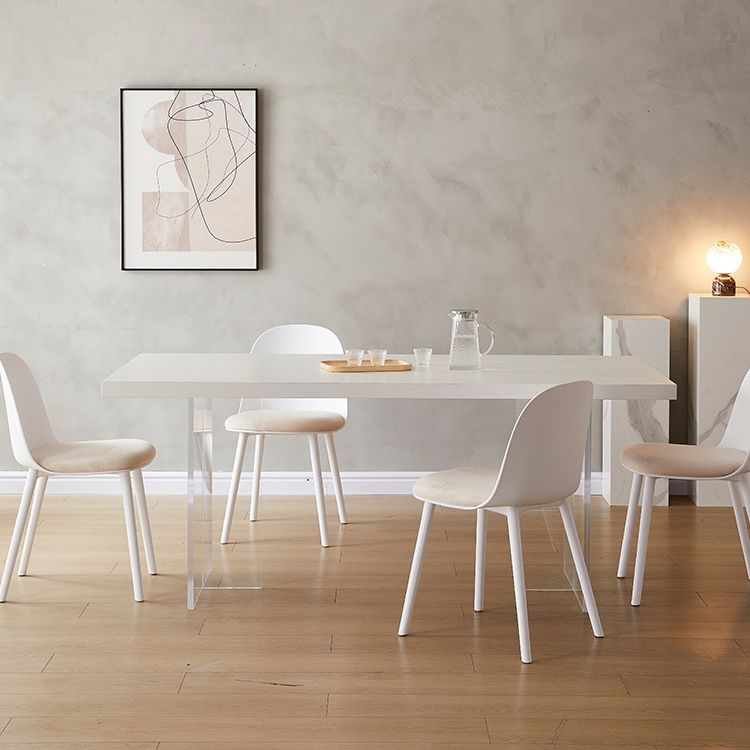 Sintered Stone Top Acrylic Base Dining Table Contemporary Rectangle Table for Home