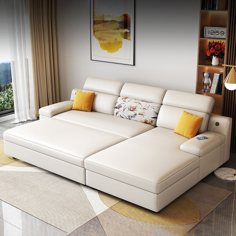 3 seat Mid Century Modern Pillow Top Arm Sofa Sewn Pillow Back Sofa Clearhalo 'furn' 'furn_sectionals' 'Furniture' 'Living Room Furniture' 'Sectionals' 1200x1200_7e178a12-d085-4c2c-ba1d-a7b3dc83a68a