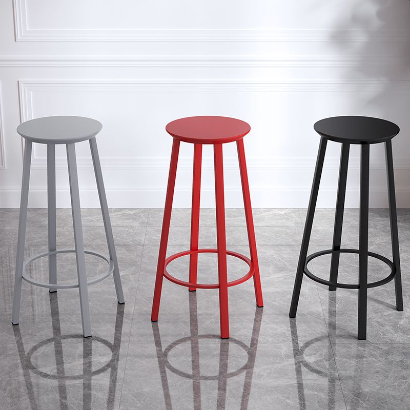 Contemporary Footrest Backless Barstool Matte Finish Iron Stool Clearhalo 'Bar Furniture' 'Bar Stools' 'bar_stools' 'furn' 'furn_bar_stools' 'Furniture' 'furniture_bar_stools' 'Kitchen & Dining Furniture' 1200x1200_7e1886a2-95e3-4b22-8a51-bd4b5e849a10
