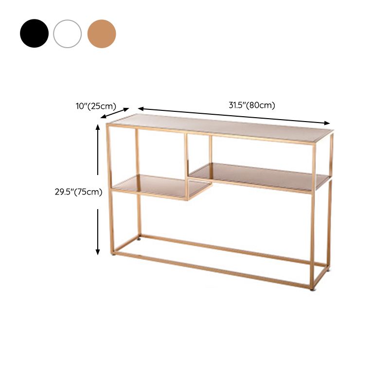 29.53-inch Tall Modern Console Table Iron Accent Table with Shelves Clearhalo 'Console Tables' 'console_tables' 'Entry & Mudroom Furniture' 'furn' 'furn_console_tables' 'Furniture' 1200x1200_7e188bd4-ead7-4b7b-8c76-3aa28de7c4e4