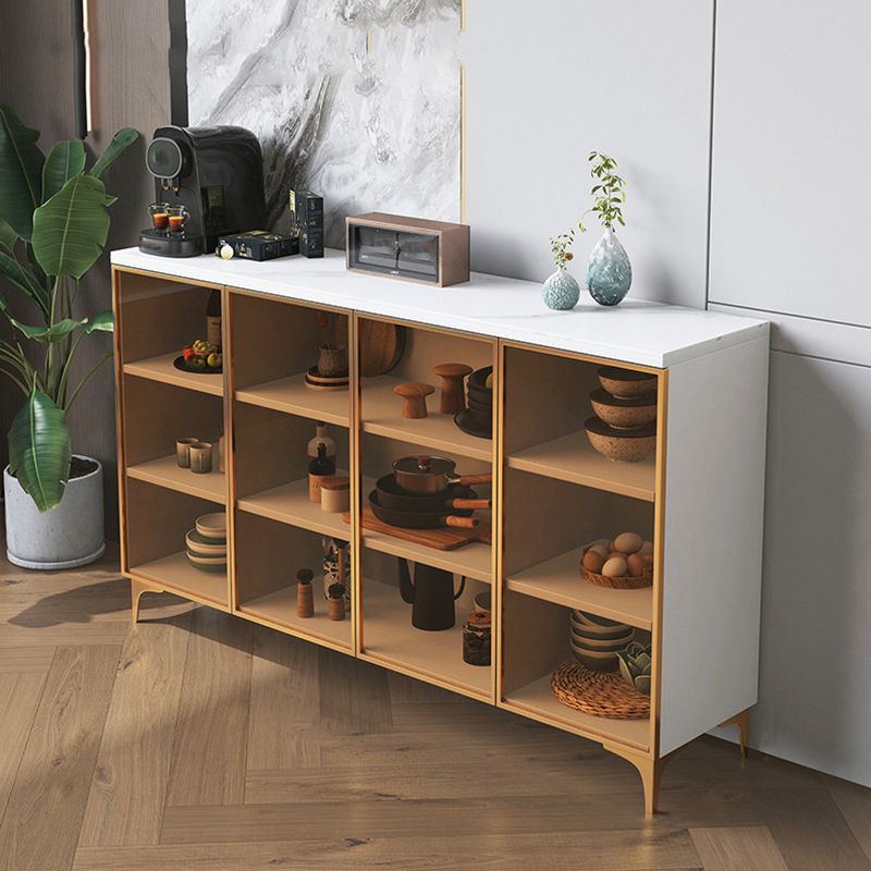 Glam -glazen deuren buffet sideboard stenen dinerserver voor woonkamer