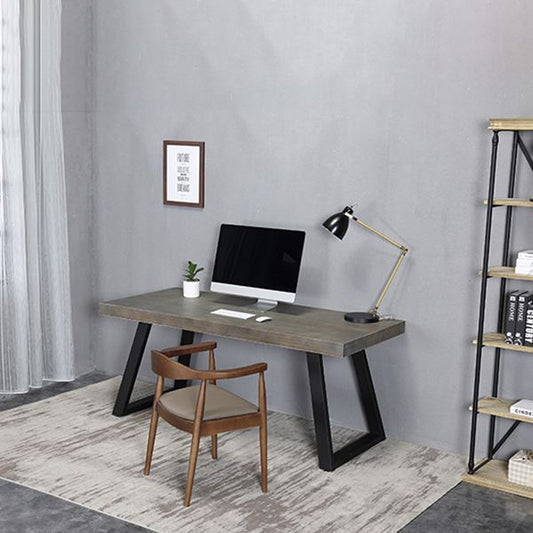 29.53 "hoge rechthoekige kantoorbureau massief hout schrijfbureau met ijzeren benen