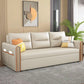 Beige 31.49 "divano letto largo glam divano in pelle finta con cuscino incluso
