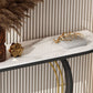Glam Metal Console Accent Table Half Moon Console Sofa Table for Hall