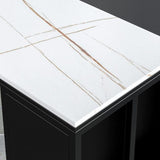 工業スタイルのビストロバーデスクストーンレクタングパブテーブルカフェと休憩室用のパブテーブル