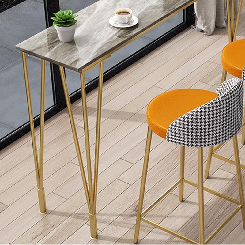 Rechthoek balkon pubhoogte eettafel stenen benen bistro tafel in grijs