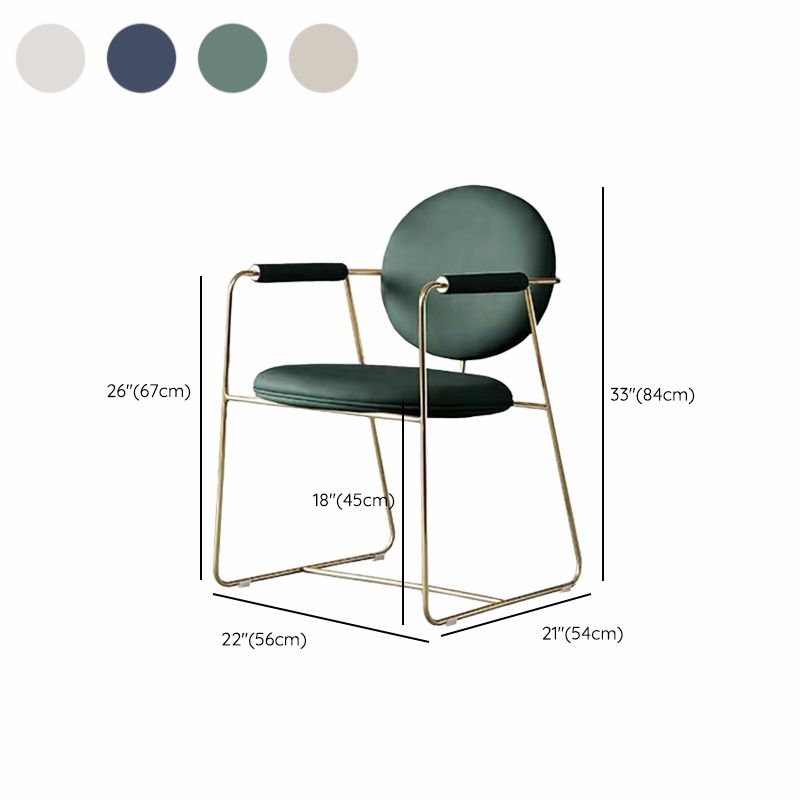 Contemporary Style Arm Chair Home Upholstered Chair with Metal Base Clearhalo 'Dining Chairs' 'Dining Tables & Seating' 'dining_chair' 'furn' 'furn_dining_chair' 'Furniture' 'Kitchen & Dining Furniture' 1200x1200_7e1df082-7970-4ccb-a058-25deb9456e2a