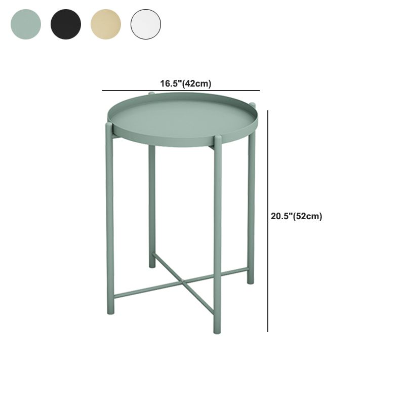 Round Metal Table Plate 4 Legs Base Tray Table Top Side Table