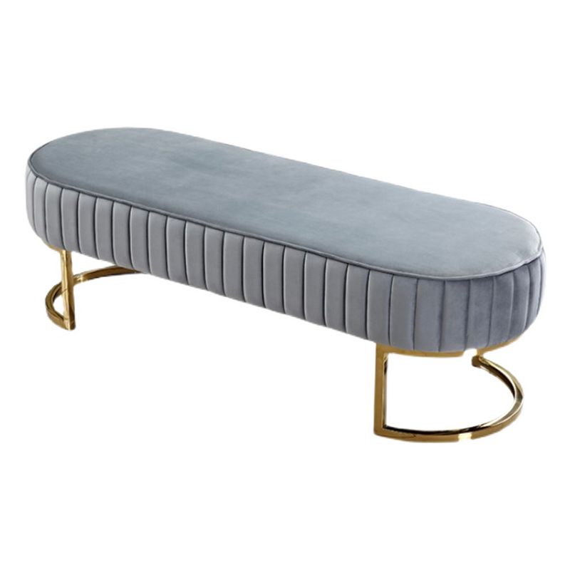 Modern Velvet Foam Bench Oval Solid Color Bench with Legs for Bedroom Clearhalo 'Benches' 'Chairs & Seating' 'furn' 'furn_benches' 'Furniture' 'Living Room Furniture' 1200x1200_7e1efbff-c1d1-4c26-ae3b-83e1d1ff1226