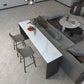Rectangle Indoor Patio Bar Table Double pedestal White Stone Counter Table Clearhalo 'Bar Furniture' 'Bar Tables' 'bar_tables' 'furn' 'furn_bar_tables' 'Furniture' 'furniture_bar_tables' 'Kitchen & Dining Furniture' 1200x1200_7e1efd11-7f5a-40e6-93df-8c0d75cc8227