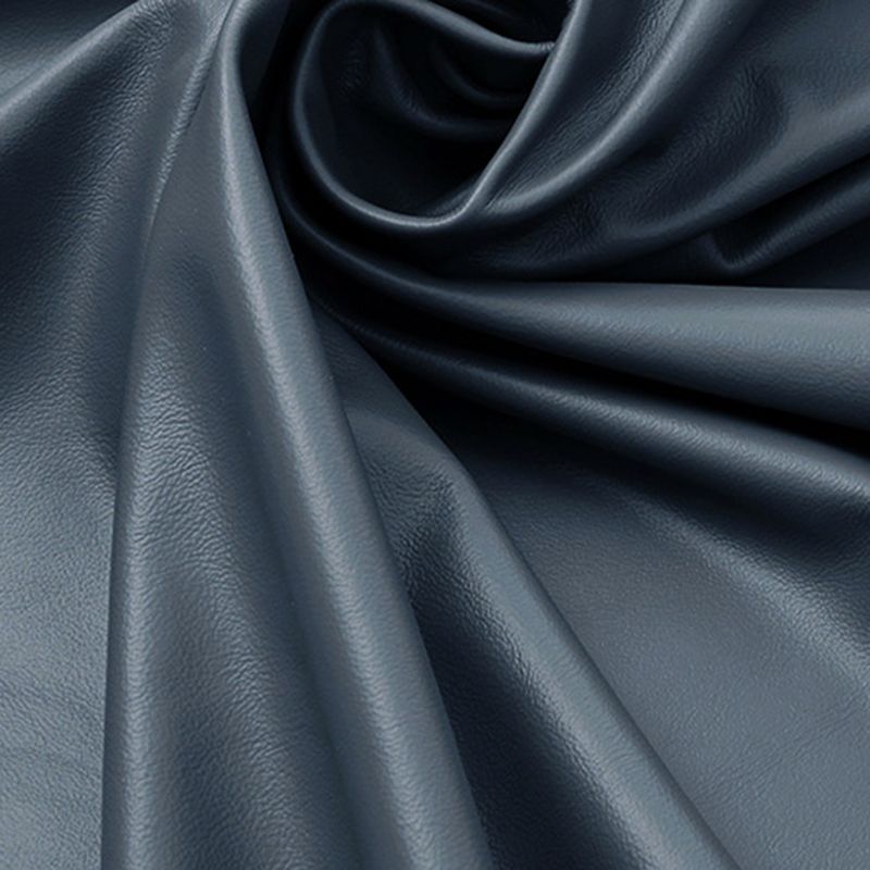 Blue Pillow Back Sectional Genuine Leather L-shape 3/4-Seat Sectional