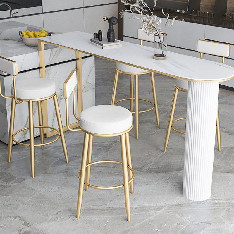 Industrial Iron Bar Dining Table with Stone Top Indoor Bistro Table Fixed Table Clearhalo 'Bar Furniture' 'Bar Tables' 'bar_tables' 'furn' 'furn_bar_tables' 'Furniture' 'furniture_bar_tables' 'Kitchen & Dining Furniture' 1200x1200_7e23267b-6acc-4e11-9709-5c27085b7150