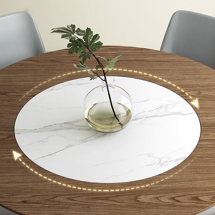 Modern 1/4/7 Pieces Round Dinette Set Ash Wood Dining Table Set with Stone Turntable Clearhalo 'Dining Room Sets' 'Dining Tables & Seating' 'dining_room_set' 'furn' 'furn_dining_room_set' 'Furniture' 'furniture_dining_room_set' 'Kitchen & Dining Furniture' 1200x1200_7e246f3b-87c6-46d1-bcc5-e6d3ff4a8ea2
